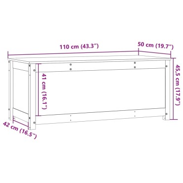 vidaXL Κουτί Αποθήκευσης Καφέ Μελί 110x50x45,5cm από Μασίφ Ξύλο Πεύκου 1 τεμ.