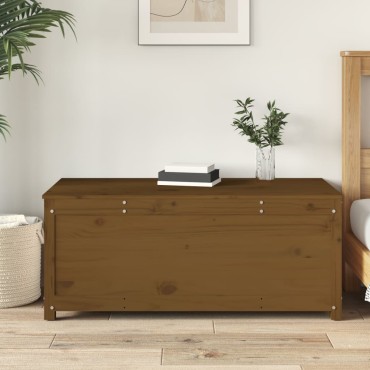 vidaXL Κουτί Αποθήκευσης Καφέ Μελί 110x50x45,5cm από Μασίφ Ξύλο Πεύκου 1 τεμ.