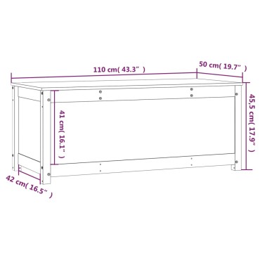 vidaXL Κουτί Αποθήκευσης Καφέ Μελί 110x50x45,5cm από Μασίφ Ξύλο Πεύκου 1 τεμ.