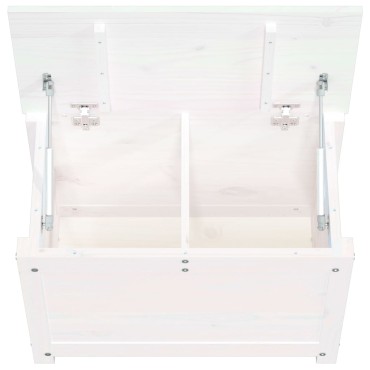 vidaXL Κουτί Αποθήκευσης Λευκό 60x32x45,5cm από Μασίφ Ξύλο Πεύκου 1 τεμ.