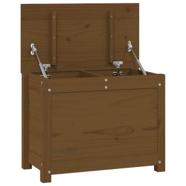 vidaXL Κουτί Αποθήκευσης Καφέ Μελί 60x32x45,5cm από Μασίφ Ξύλο Πεύκου 1 τεμ.