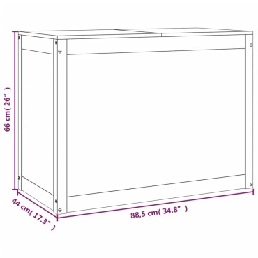 vidaXL Καλάθι Ρούχων Καφέ μελί 88,5x44x66 εκ από Μασίφ Ξύλο Πεύκου