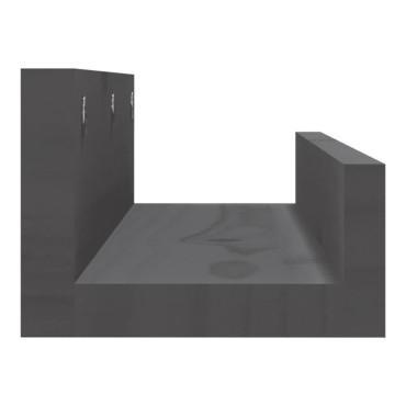 vidaXL Ράφια Τοίχου 2 τεμ. Γκρι 50x12x9cm από Μασίφ Ξύλο Πεύκου