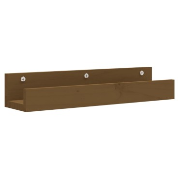 vidaXL Ράφια Τοίχου 2 τεμ. Καφέ Μελί 50x12x9cm Μασίφ Ξύλο Πεύκου