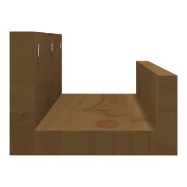 vidaXL Ράφια Τοίχου 2 τεμ. Καφέ Μελί 50x12x9cm Μασίφ Ξύλο Πεύκου