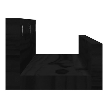 vidaXL Ράφια Τοίχου 2 τεμ. Μαύρα 50x12x9cm από Μασίφ Ξύλο Πεύκου
