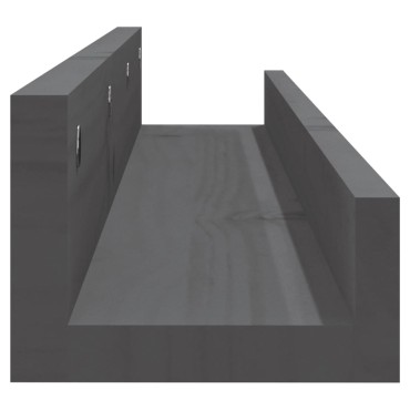 vidaXL Ράφια Τοίχου 2 τεμ. Γκρι 80x12x9cm από Μασίφ Ξύλο Πεύκου