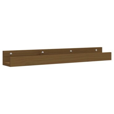 vidaXL Ράφια Τοίχου 2 τεμ. Καφέ Μελί 80x12x9cm Μασίφ Ξύλο Πεύκου