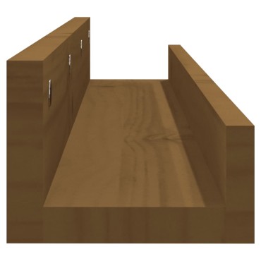 vidaXL Ράφια Τοίχου 2 τεμ. Καφέ Μελί 80x12x9cm Μασίφ Ξύλο Πεύκου