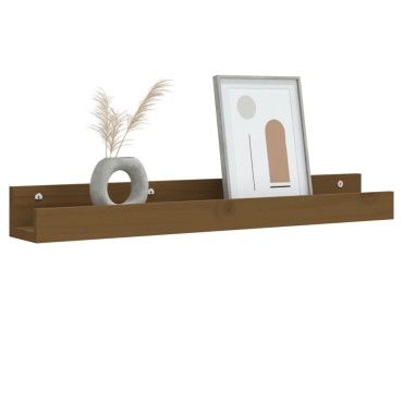 vidaXL Ράφια Τοίχου 2 τεμ. Καφέ Μελί 80x12x9cm Μασίφ Ξύλο Πεύκου