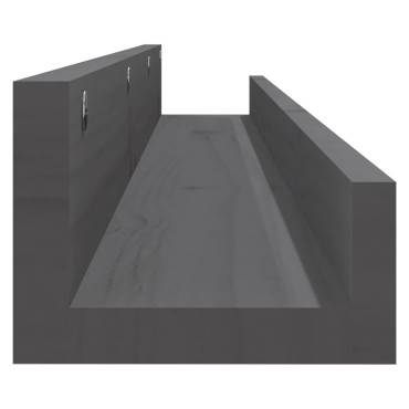 vidaXL Ράφια Τοίχου 2 τεμ. Μαύρα 110x12x9cm από Μασίφ Ξύλο Πεύκου