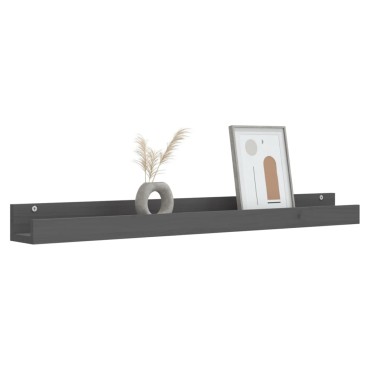 vidaXL Ράφια Τοίχου 2 τεμ. Μαύρα 110x12x9cm από Μασίφ Ξύλο Πεύκου