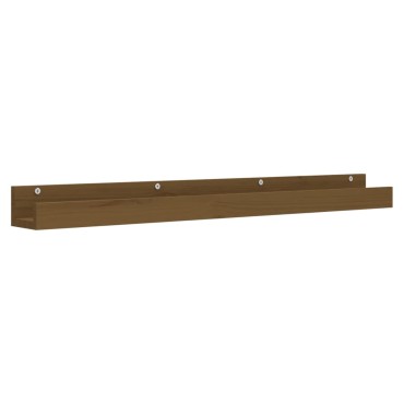 vidaXL Ράφια Τοίχου 2 τεμ. Καφέ Μελί 110x12x9cm Μασίφ Ξύλο Πεύκου