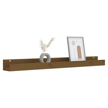 vidaXL Ράφια Τοίχου 2 τεμ. Καφέ Μελί 110x12x9cm Μασίφ Ξύλο Πεύκου