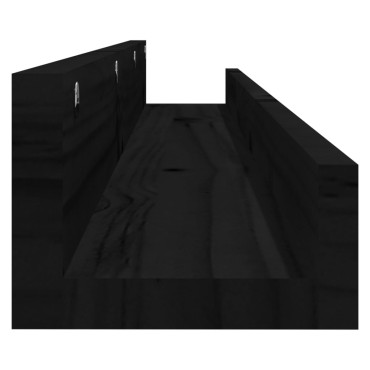 vidaXL Ράφια Τοίχου 2 τεμ. Μαύρα 110x12x9cm από Μασίφ Ξύλο Πεύκου