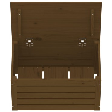 vidaXL Κουτί Αποθήκευσης Καφέ Μελί 59,5x36,5x33cm Μασίφ Ξύλο Πεύκου 1 τεμ.