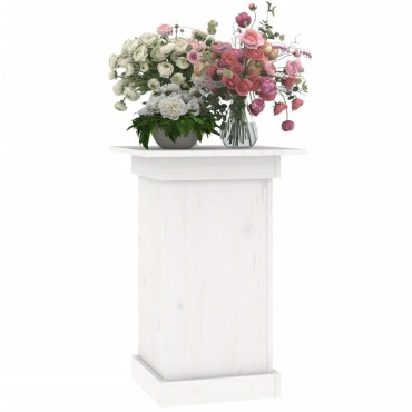 vidaXL Βάση Λουλουδιών Λευκό 50x27x10 εκ. από Μασίφ Ξύλο Πεύκου