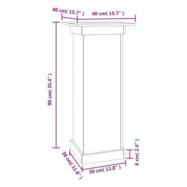 vidaXL Βάση Λουλουδιών 50x27x10 εκ. από Μασίφ Ξύλο Πεύκου