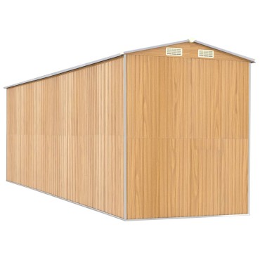 vidaXL Αποθήκη Κήπου Ανοιχτό καφέ 192x606x223 εκ. Γαλβανισμένο Ατσάλι