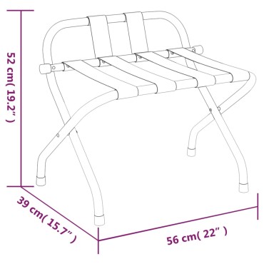 vidaXL Ράφι Αποσκευών με Πλάτη Μαύρο 56 x 39 x 52 εκ.