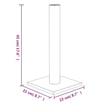 vidaXL Στύλος Ξυσίματος για Γάτες Ανοιχτό Γκρι 22x22x45 εκ.