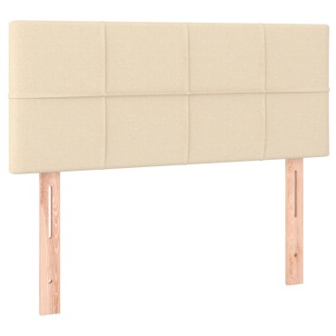 vidaXL Κρεβάτι Boxspring με Στρώμα Κρεμ 100 x 200 εκ. Υφασμάτινο