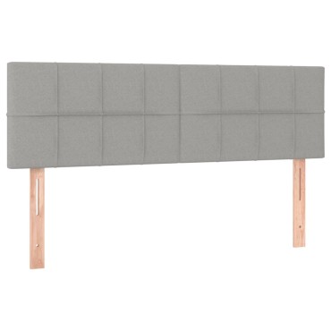 vidaXL Κρεβάτι Boxspring με Στρώμα Ανοιχτό Γκρι 140x190 εκ. Υφασμάτινο