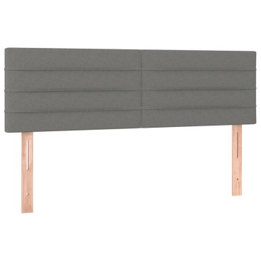 vidaXL Κρεβάτι Boxspring με Στρώμα Σκούρο Γκρι 140x190 εκ. Υφασμάτινο