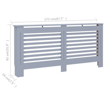 vidaXL Κάλυμμα Καλοριφέρ Ανθρακί 172 x 19 x 81,5 εκ. από MDF