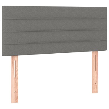 vidaXL Κρεβάτι Boxspring με Στρώμα Σκούρο Γκρι 90x190 εκ. Υφασμάτινο
