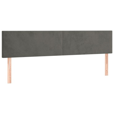 vidaXL Κρεβάτι Boxspring με Στρώμα Σκούρο Γκρι 180x200 εκ. Βελούδινο