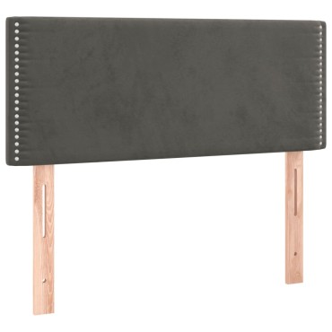 vidaXL Κρεβάτι Boxspring με Στρώμα Σκούρο Γκρι 90x200 εκ. Βελούδινο