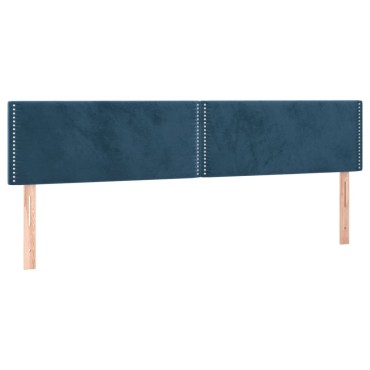 vidaXL Κρεβάτι Boxspring με Στρώμα Σκούρο Μπλε 200x200 εκ. Βελούδινο