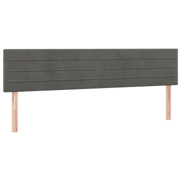 vidaXL Κρεβάτι Boxspring με Στρώμα Σκούρο Γκρι 200x200 εκ. Βελούδινο