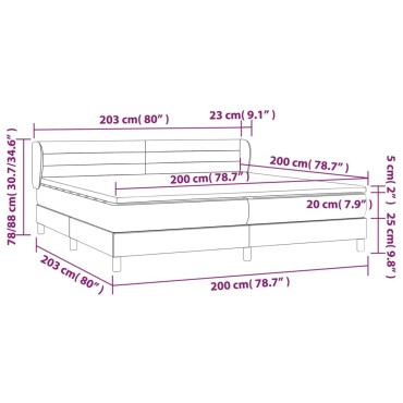 vidaXL Κρεβάτι Boxspring με Στρώμα Σκούρο Γκρι 200x200 εκ. Βελούδινο