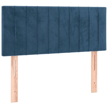 vidaXL Κρεβάτι Boxspring με Στρώμα Σκούρο Μπλε 100x200 εκ. Βελούδινο