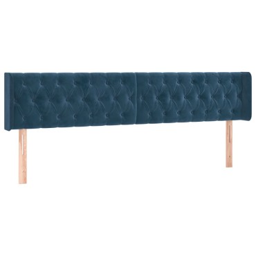 vidaXL Κρεβάτι Boxspring με Στρώμα Σκούρο Μπλε 180x200 εκ. Βελούδινο