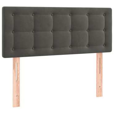 vidaXL Κρεβάτι Boxspring με Στρώμα Σκούρο Γκρι 90x200 εκ. Βελούδινο