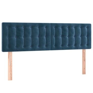 vidaXL Κρεβάτι Boxspring με Στρώμα Σκούρο Μπλε 140x200 εκ. Βελούδινο