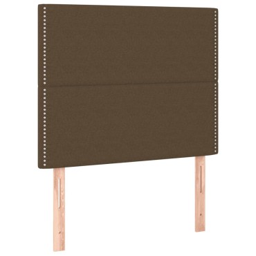 vidaXL Κρεβάτι Boxspring με Στρώμα Σκούρο Καφέ 100x200 εκ. Υφασμάτινο