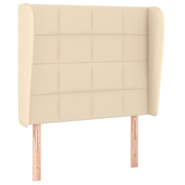 vidaXL Κρεβάτι Boxspring με Στρώμα Κρεμ 90x190 εκ.Υφασμάτινο