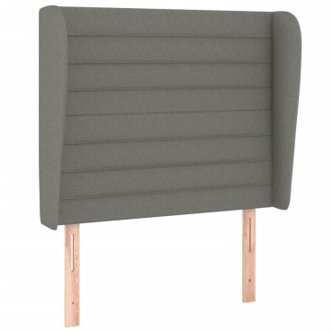 vidaXL Κρεβάτι Boxspring με Στρώμα Σκούρο Γκρι 90x200 εκ. Υφασμάτινο