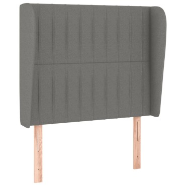 vidaXL Κρεβάτι Boxspring με Στρώμα Σκούρο Γκρι 90x200 εκ. Υφασμάτινο