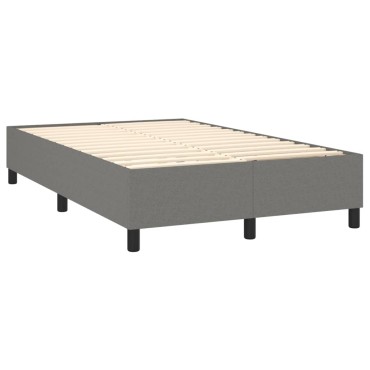 vidaXL Κρεβάτι Boxspring με Στρώμα Σκούρο Γκρι 140x190 εκ. Υφασμάτινο
