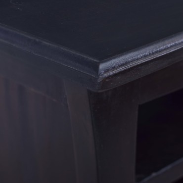vidaXL Έπιπλο Τηλεόρασης Ανοιχτό Καφέ Μαύρο 100x30x45cm Μασίφ Μαόνι