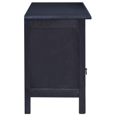 vidaXL Έπιπλο Τηλεόρασης Ανοιχτό Καφέ Μαύρο 100x30x45cm Μασίφ Μαόνι