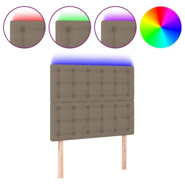 vidaXL Κεφαλάρι Κρεβατιού LED Taupe 100x5x118/128cm Υφασμάτινο 1 τεμ.