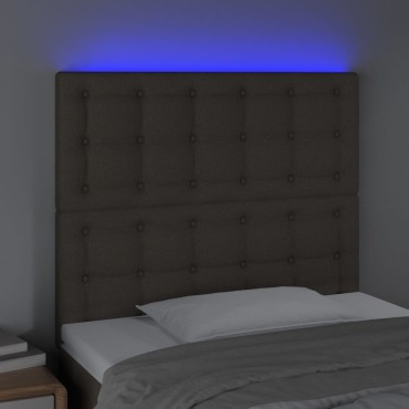 vidaXL Κεφαλάρι Κρεβατιού LED Taupe 100x5x118/128cm Υφασμάτινο 1 τεμ.