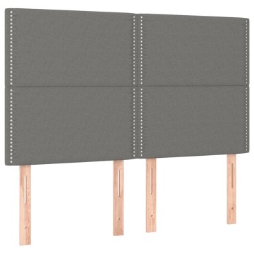 vidaXL Κρεβάτι Boxspring με Στρώμα Σκούρο Γκρι 140x190 εκ. Υφασμάτινο