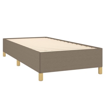 vidaXL Κρεβάτι Boxspring με Στρώμα Taupe 90x190 εκ.Υφασμάτινο